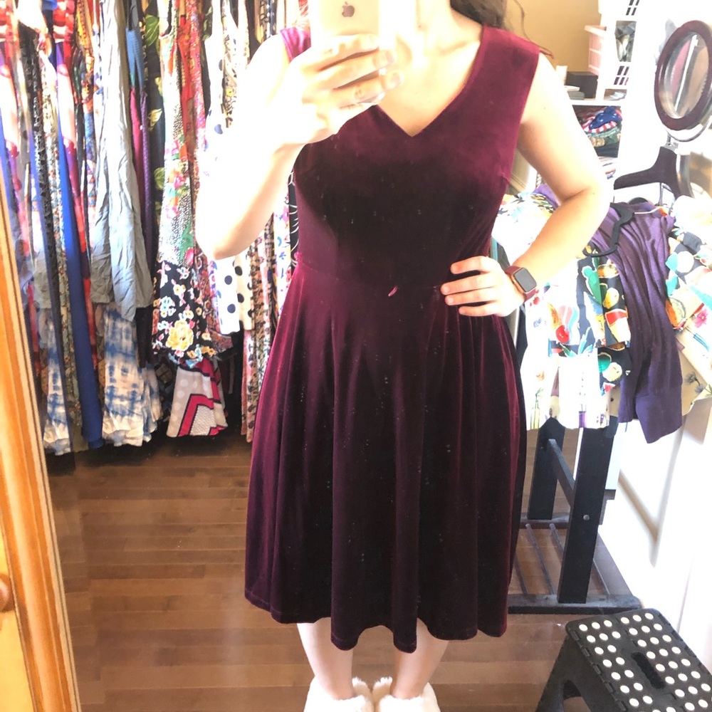 Crushed velvet holiday dress